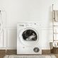 Washing machine in a minimal laundry room interior design