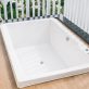 Beautiful white bathtub and jacuzzi bath decoration outdoor exterior of balcony or patio